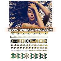 280 special design hand bracelet glitter metallic gold sexy nake woman body skin safe temporary tattoo sticker for hand